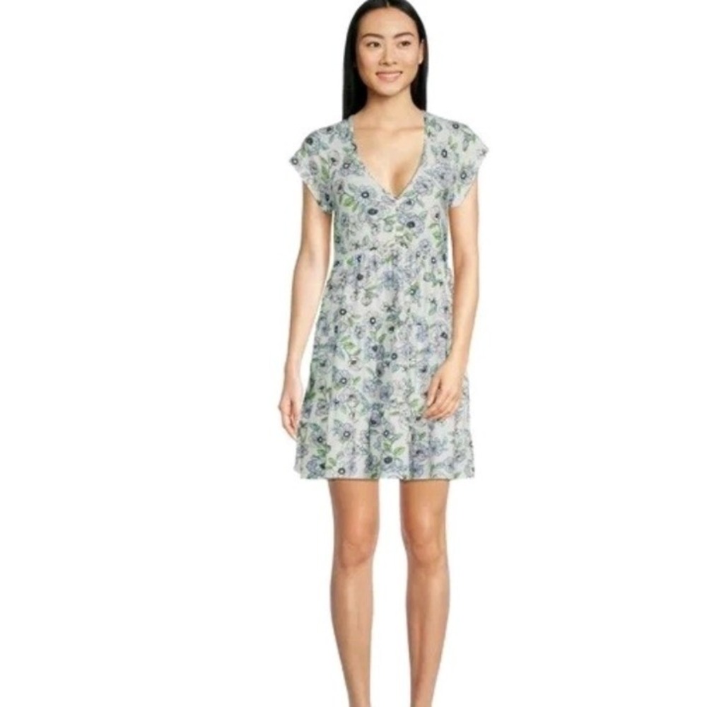 No Boundaries Floral Peasant Babydoll Dress Winter White XXXL 21 Plus Size New